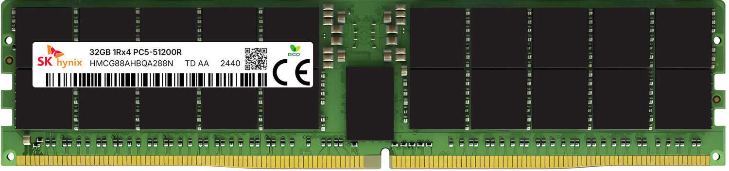 HMCG88AHBQA288N SK Hynix 32GB DDR5-6400 ECC RDIMM 1Rx4 1.1V Memory