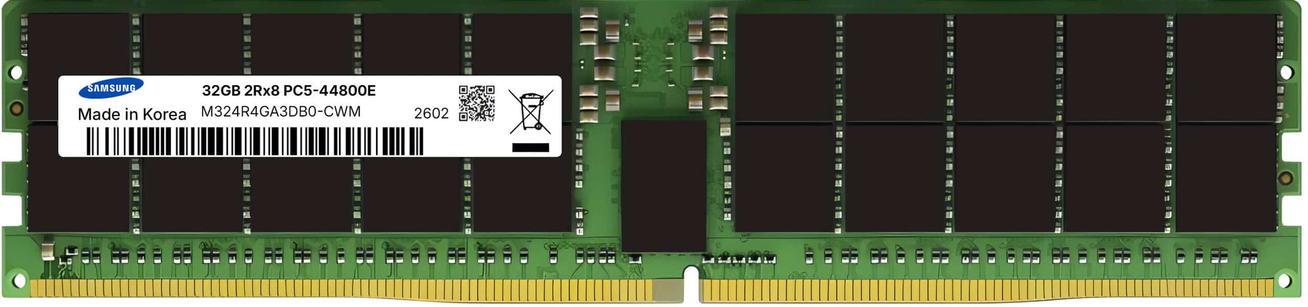 M324R4GA3DB0-CWM Samsung 32GB DDR5-5600 ECC UDIMM 2Rx8 1.1V Memory